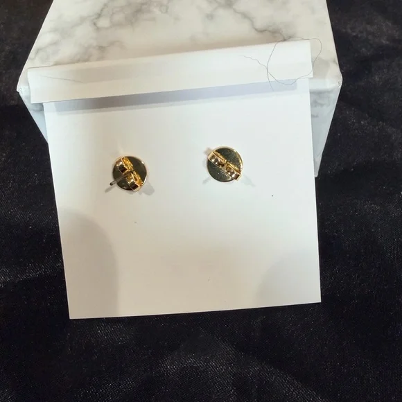 Tory Burch Double T multi colored drop earings NWOT - Picture 3 of 3